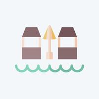 Icon Beach Bar. related to Hawaii symbol. flat style. design editable vector
