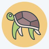 Icon Turtle. related to Hawaii symbol. color mate style. design editable vector