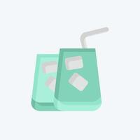 Icon Coctail. related to Hawaii symbol. flat style. design editable vector