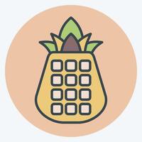Icon Pineapple. related to Hawaii symbol. color mate style. design editable vector