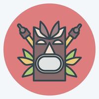Icon Totem. related to Hawaii symbol. color mate style. design editable vector