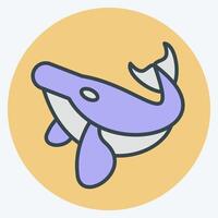 Icon Humback Whale. related to Hawaii symbol. color mate style. design editable vector