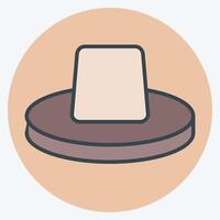 Icon Hat. related to Hawaii symbol. color mate style. design editable vector