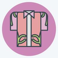 Icon Hawaii Shirt. related to Hawaii symbol. color mate style. design editable vector