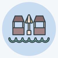 Icon Beach Bar. related to Hawaii symbol. color mate style. design editable vector