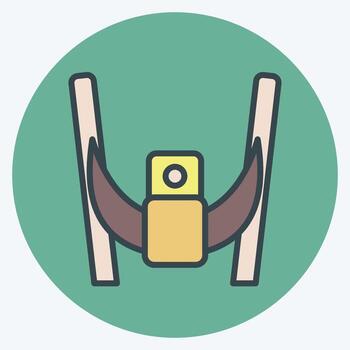 Icon Hammock. related to Hawaii symbol. color mate style. design editable vector