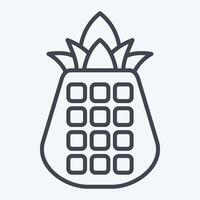 Icon Pineapple. related to Hawaii symbol. line style. design editable vector