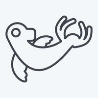 Icon Monk Seal. related to Hawaii symbol. line style. design editable vector