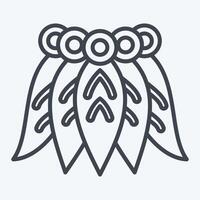 Icon Hawaiian Skrirt. related to Hawaii symbol. line style. design editable vector