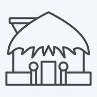 Icon Hut. related to Hawaii symbol. line style. design editable vector