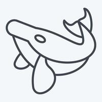 Icon Humback Whale. related to Hawaii symbol. line style. design editable vector