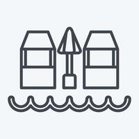Icon Beach Bar. related to Hawaii symbol. line style. design editable vector
