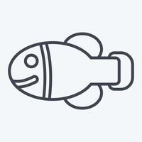 Icon Hawai State Fish. related to Hawaii symbol. line style. design editable vector