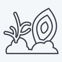 Icon Coral. related to Hawaii symbol. line style. design editable vector