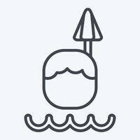 Icon Coconut Drink. related to Hawaii symbol. line style. design editable vector