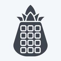 Icon Pineapple. related to Hawaii symbol. glyph style. design editable vector