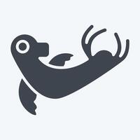 Icon Monk Seal. related to Hawaii symbol. glyph style. design editable vector