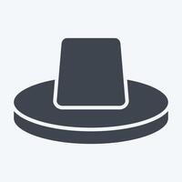 Icon Hat. related to Hawaii symbol. glyph style. design editable vector
