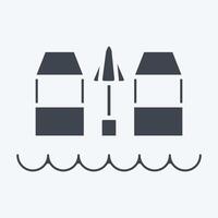 Icon Beach Bar. related to Hawaii symbol. glyph style. design editable vector