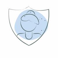 Icon Woman Safety. related to Feminism symbol. Color Spot Style. design editable vector