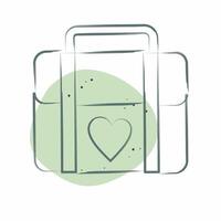Icon Women Lugage. related to Feminism symbol. Color Spot Style. design editable vector