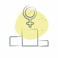 Icon First Position. related to Feminism symbol. Color Spot Style. design editable vector
