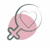 Icon Fight For Right. related to Feminism symbol. Color Spot Style. design editable vector