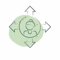 Icon Freedom. related to Feminism symbol. Color Spot Style. design editable vector