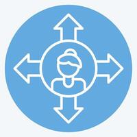 Icon Freedom. related to Feminism symbol. blue eyes style. design editable vector