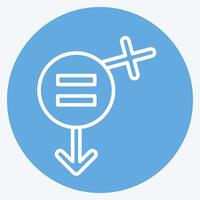 Icon Equality. related to Feminism symbol. blue eyes style. design editable vector