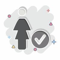 Icon Priority. related to Feminism symbol. comic style. design editable vector