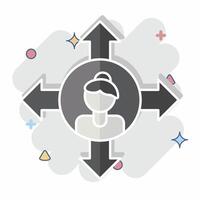 Icon Freedom. related to Feminism symbol. comic style. design editable vector