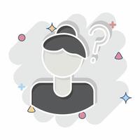 Icon Lost Person. related to Feminism symbol. comic style. design editable vector