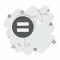 Icon Equality. related to Feminism symbol. comic style. design editable vector