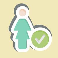 Sticker Priority. related to Feminism symbol. design editable vector