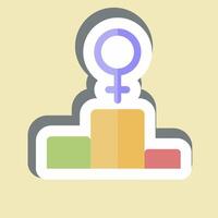 Sticker First Position. related to Feminism symbol. design editable vector