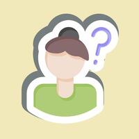 Sticker Lost Person. related to Feminism symbol. design editable vector