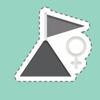 Sticker line cut Succes. related to Feminism symbol. design editable vector