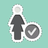 Sticker line cut Priority. related to Feminism symbol. design editable vector