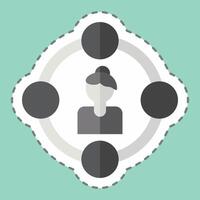 Sticker line cut Feminism Right. related to Feminism symbol. design editable vector