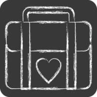 Icon Women Lugage. related to Feminism symbol. chalk Style. design editable vector