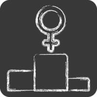 Icon First Position. related to Feminism symbol. chalk Style. design editable vector