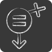 Icon Equality. related to Feminism symbol. chalk Style. design editable vector