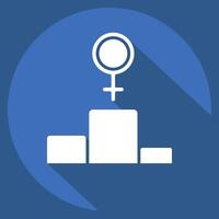 Icon First Position. related to Feminism symbol. long shadow style. design editable vector