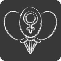 Icon Ballon. related to Feminism symbol. chalk Style. design editable vector