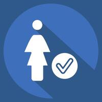 Icon Priority. related to Feminism symbol. long shadow style. design editable vector