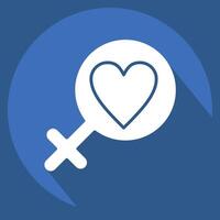 Icon Fight For Right. related to Feminism symbol. long shadow style. design editable vector