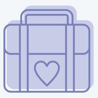 Icon Women Lugage. related to Feminism symbol. two tone style. design editable vector