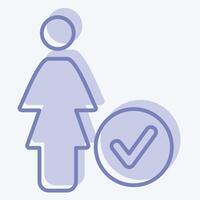 Icon Priority. related to Feminism symbol. two tone style. design editable vector