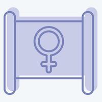 Icon Feminism. related to Feminism symbol. two tone style. design editable vector